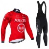 Set Fietsshirt Lange Mouw + Lange Koersbroek 2024 Arkea-B B Hotels Rood